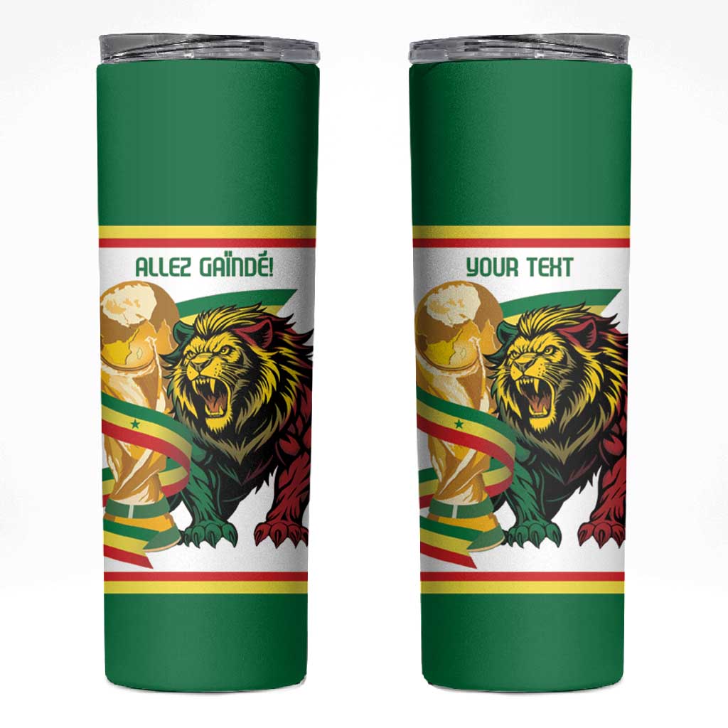 Personalized Senegal WC26 Future Champions Skinny Tumbler Lions de la Teranga Allez Gainde