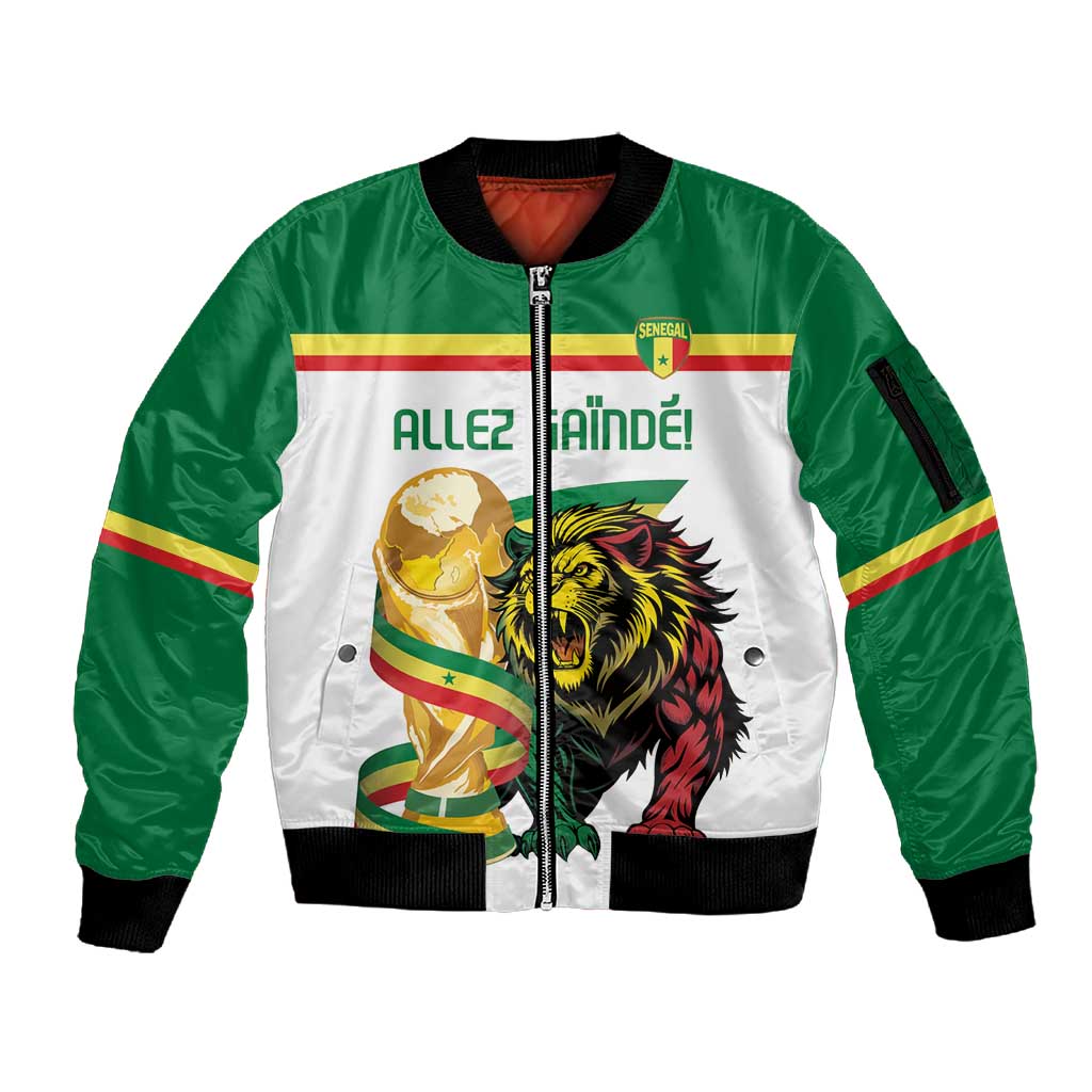 Personalized Senegal WC26 Future Champions Sleeve Zip Bomber Jacket Lions de la Teranga Allez Gainde
