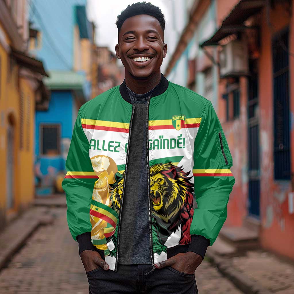 Personalized Senegal WC26 Future Champions Sleeve Zip Bomber Jacket Lions de la Teranga Allez Gainde