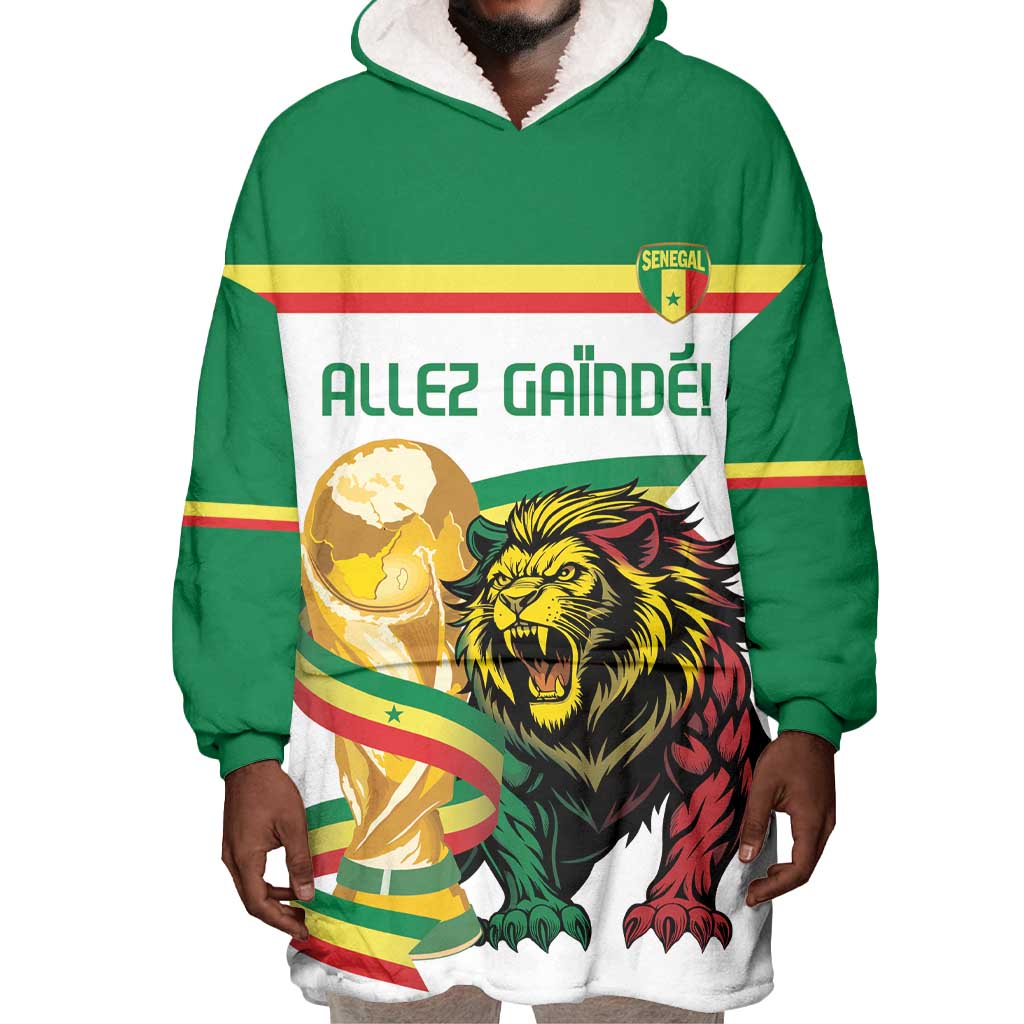 Personalized Senegal WC26 Future Champions Wearable Blanket Hoodie Lions de la Teranga Allez Gainde