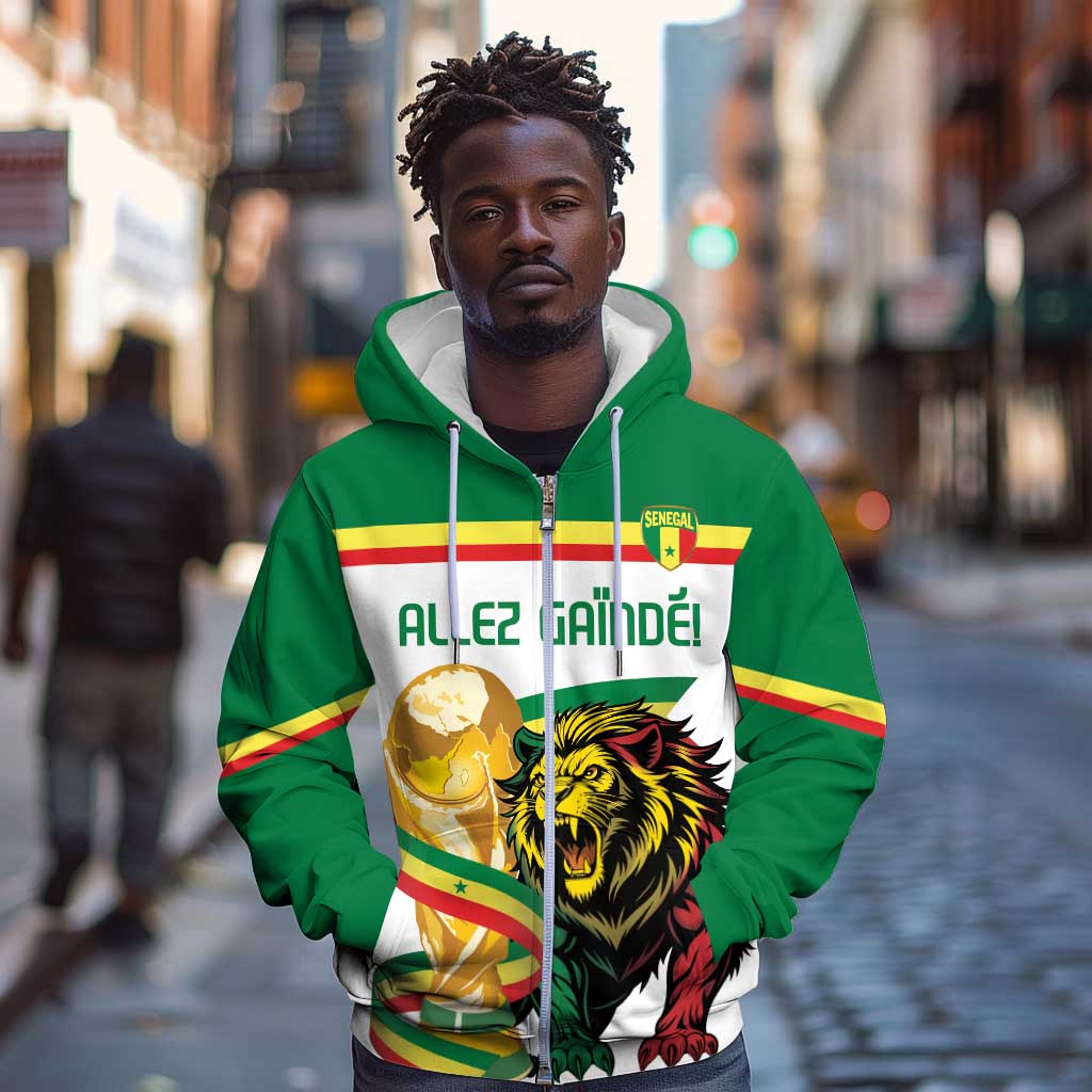 Personalized Senegal WC26 Future Champions Zip Hoodie Lions de la Teranga Allez Gainde