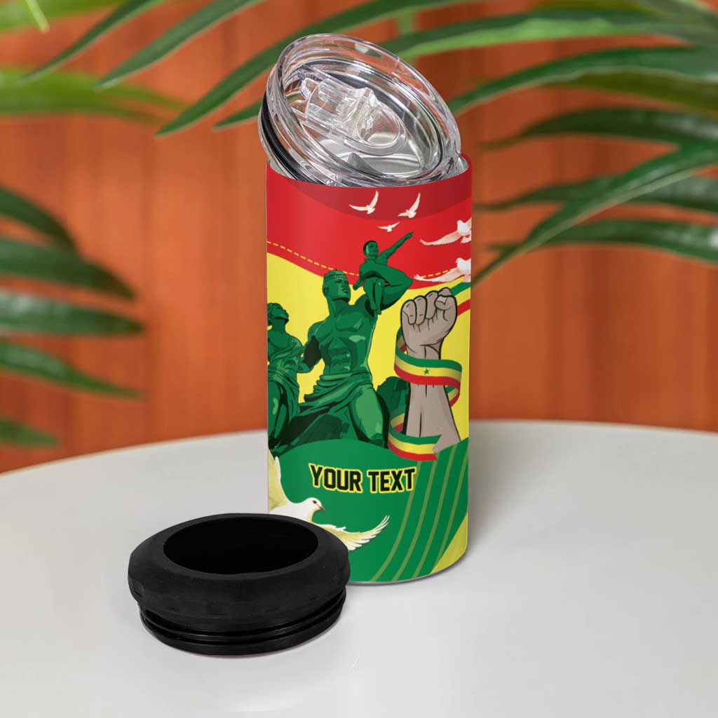 Personalized Senegal Independence Day 4 in 1 Can Cooler Tumbler African Renaissance Monument