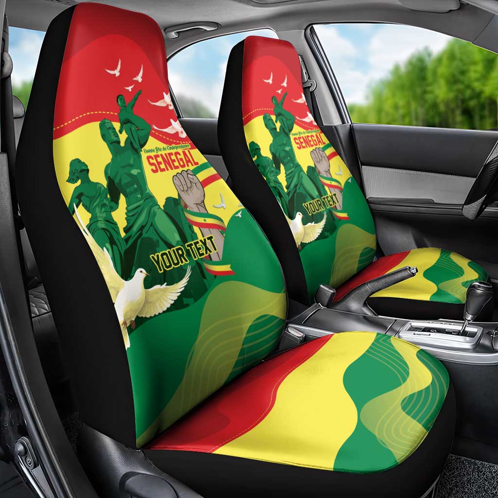 Personalized Senegal Independence Day Car Seat Cover African Renaissance Monument