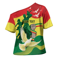 Personalized Senegal Independence Day Cross Shoulder Shirt African Renaissance Monument