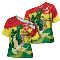 Personalized Senegal Independence Day Cross Shoulder Shirt African Renaissance Monument