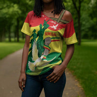 Personalized Senegal Independence Day Cross Shoulder Shirt African Renaissance Monument