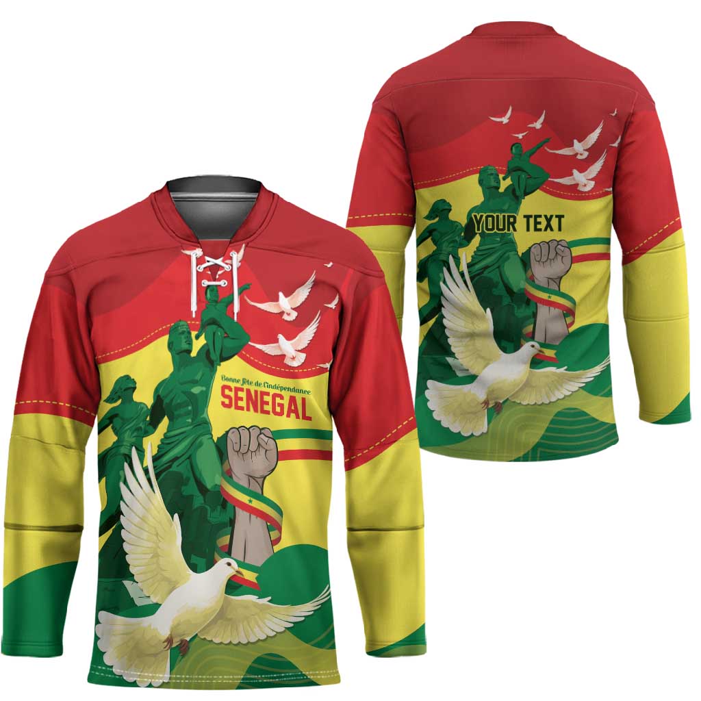 Personalized Senegal Independence Day Hockey Jersey African Renaissance Monument