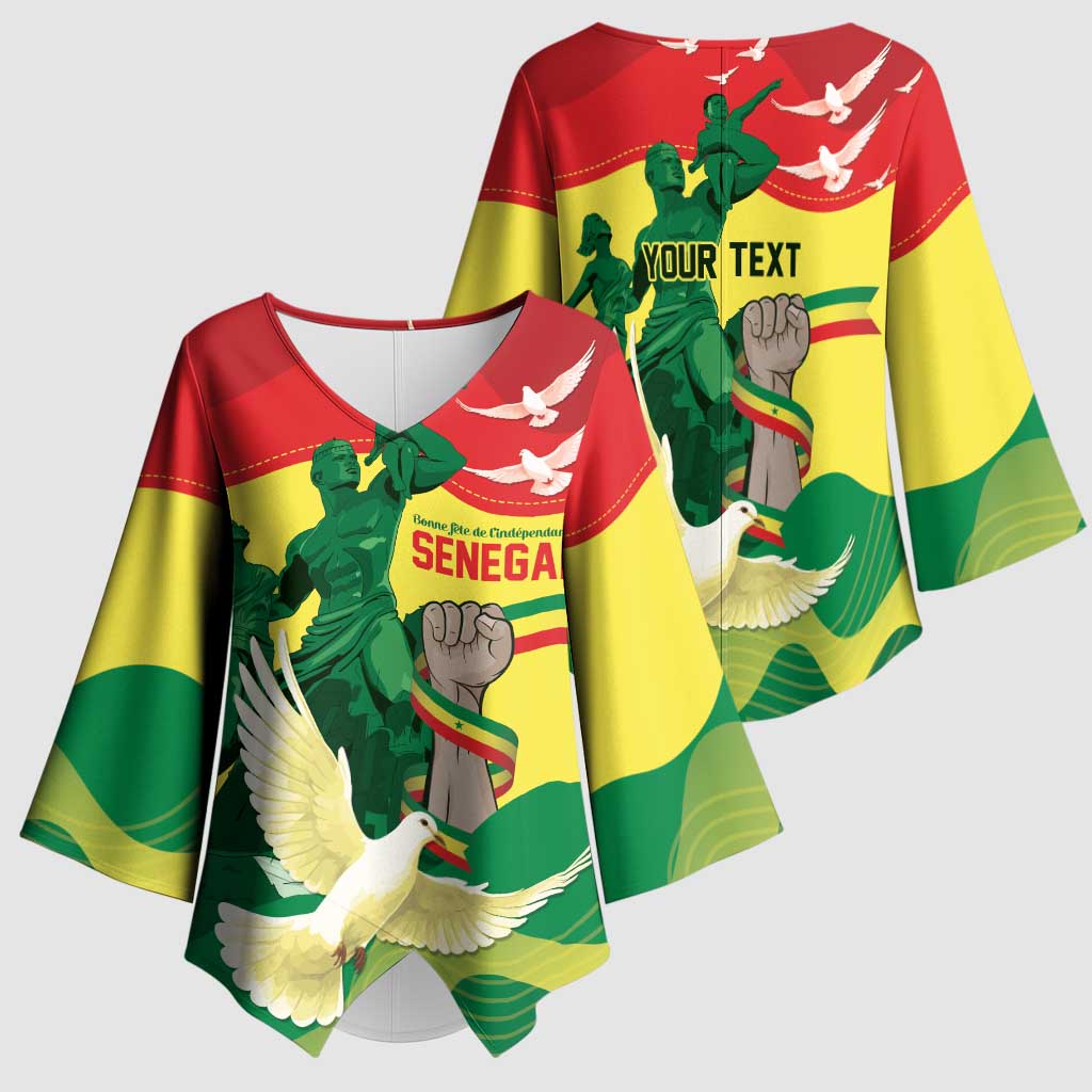 Personalized Senegal Independence Day Kimono Sleeve Blouse African Renaissance Monument
