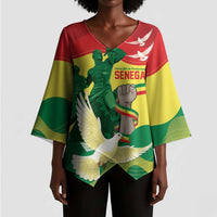 Personalized Senegal Independence Day Kimono Sleeve Blouse African Renaissance Monument