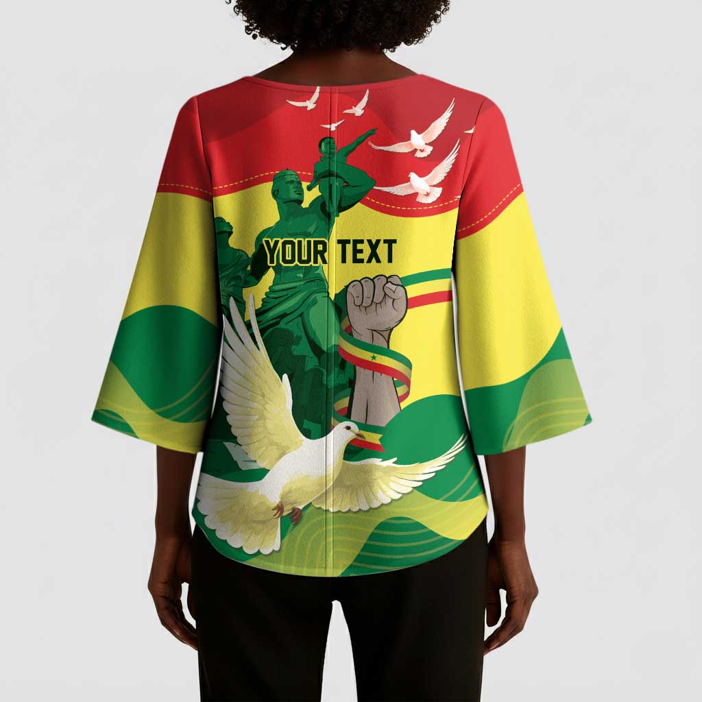 Personalized Senegal Independence Day Kimono Sleeve Blouse African Renaissance Monument