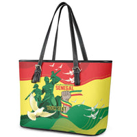 Personalized Senegal Independence Day Leather Tote Bag African Renaissance Monument