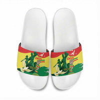 Personalized Senegal Independence Day Slide Sandals African Renaissance Monument