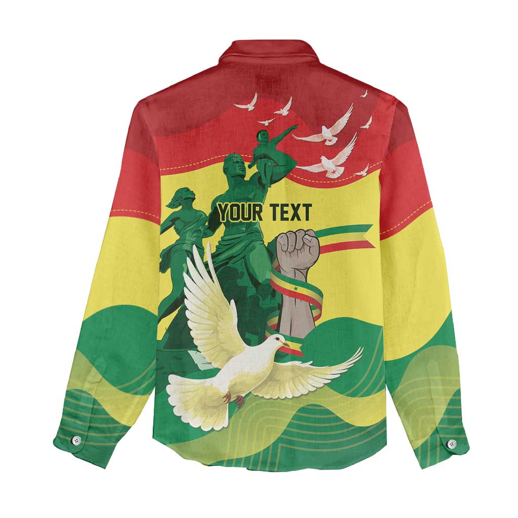 Personalized Senegal Independence Day Women Casual Shirt African Renaissance Monument