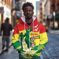 Personalized Senegal Independence Day Zip Hoodie African Renaissance Monument