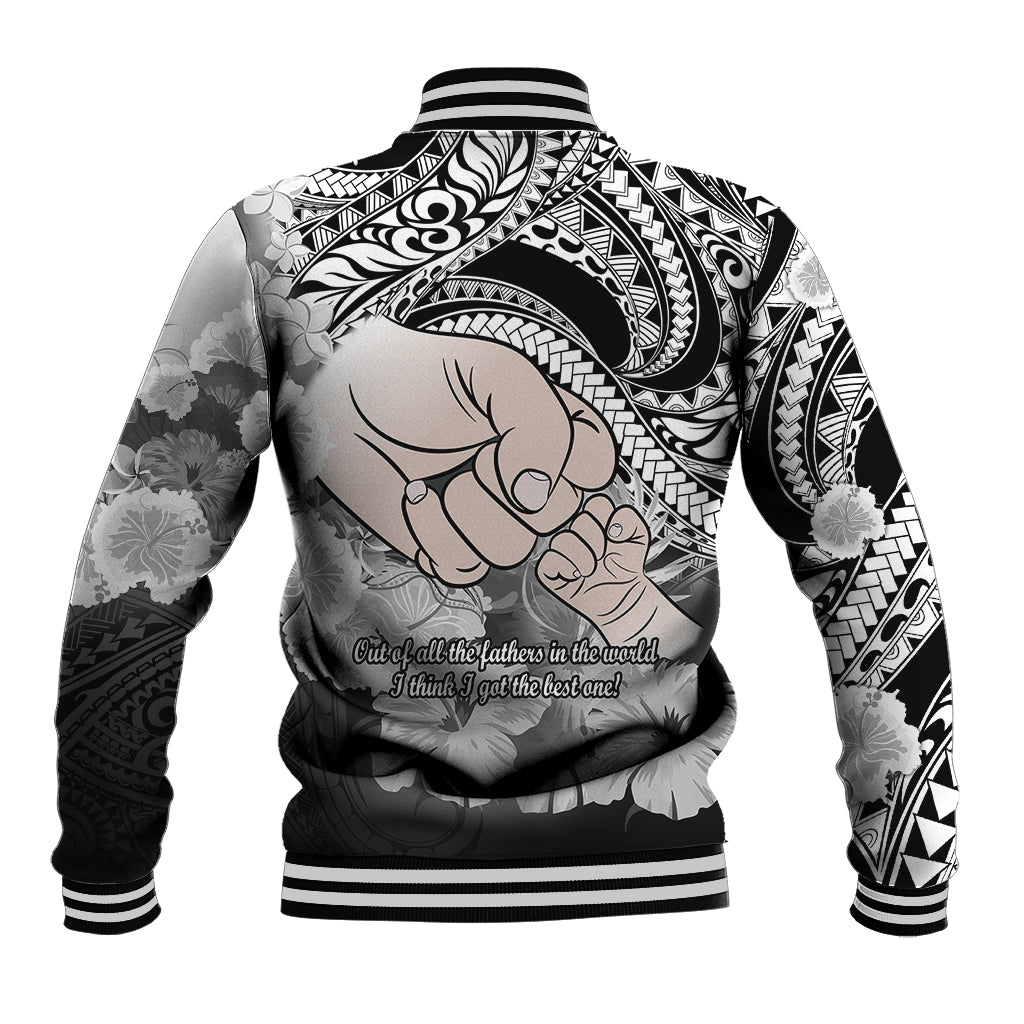 Polynesian Pride Happy Father Day Baseball Jacket I Love You Dad - Polynesian Tribal Black LT9 - Wonder Print Shop