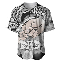 Polynesian Pride Happy Father Day Baseball Jersey I Love You Dad - Polynesian Tribal Black LT9 - Wonder Print Shop