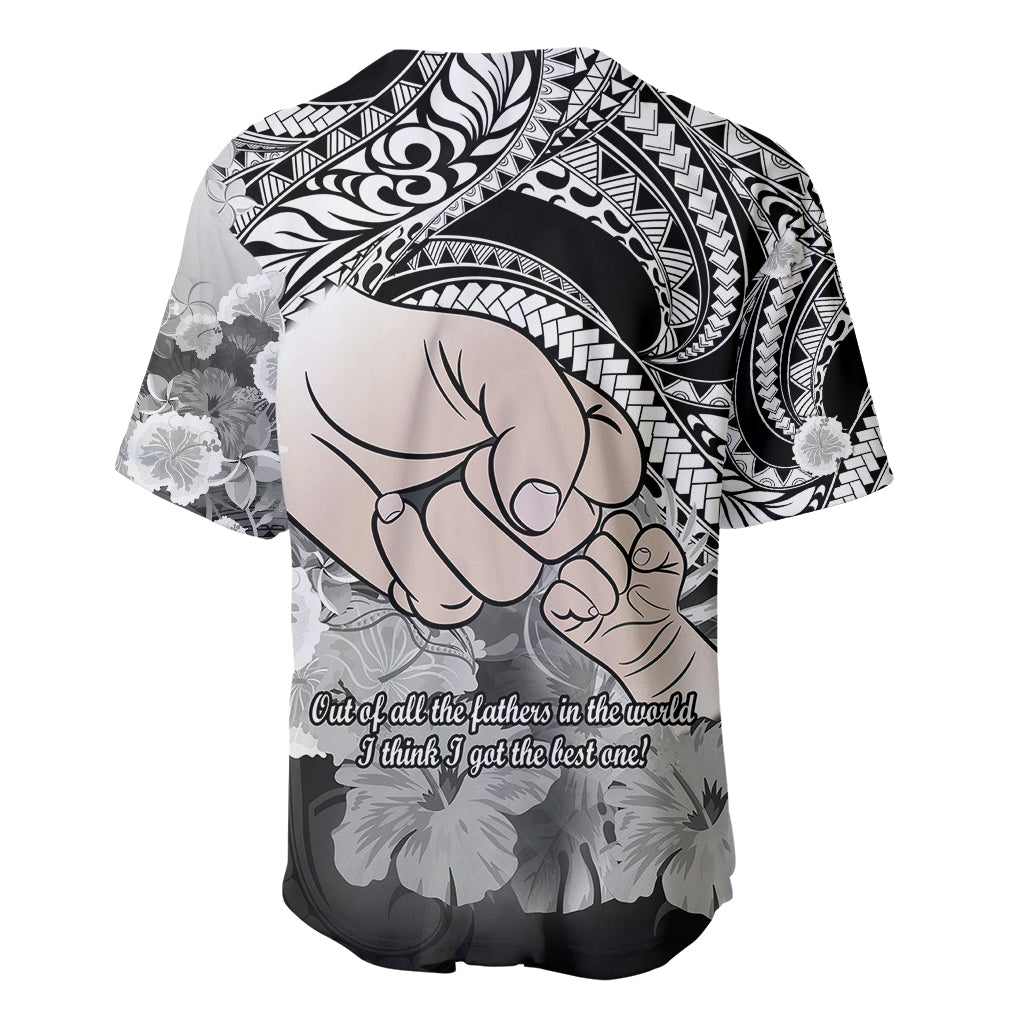 Polynesian Pride Happy Father Day Baseball Jersey I Love You Dad - Polynesian Tribal Black LT9 - Wonder Print Shop