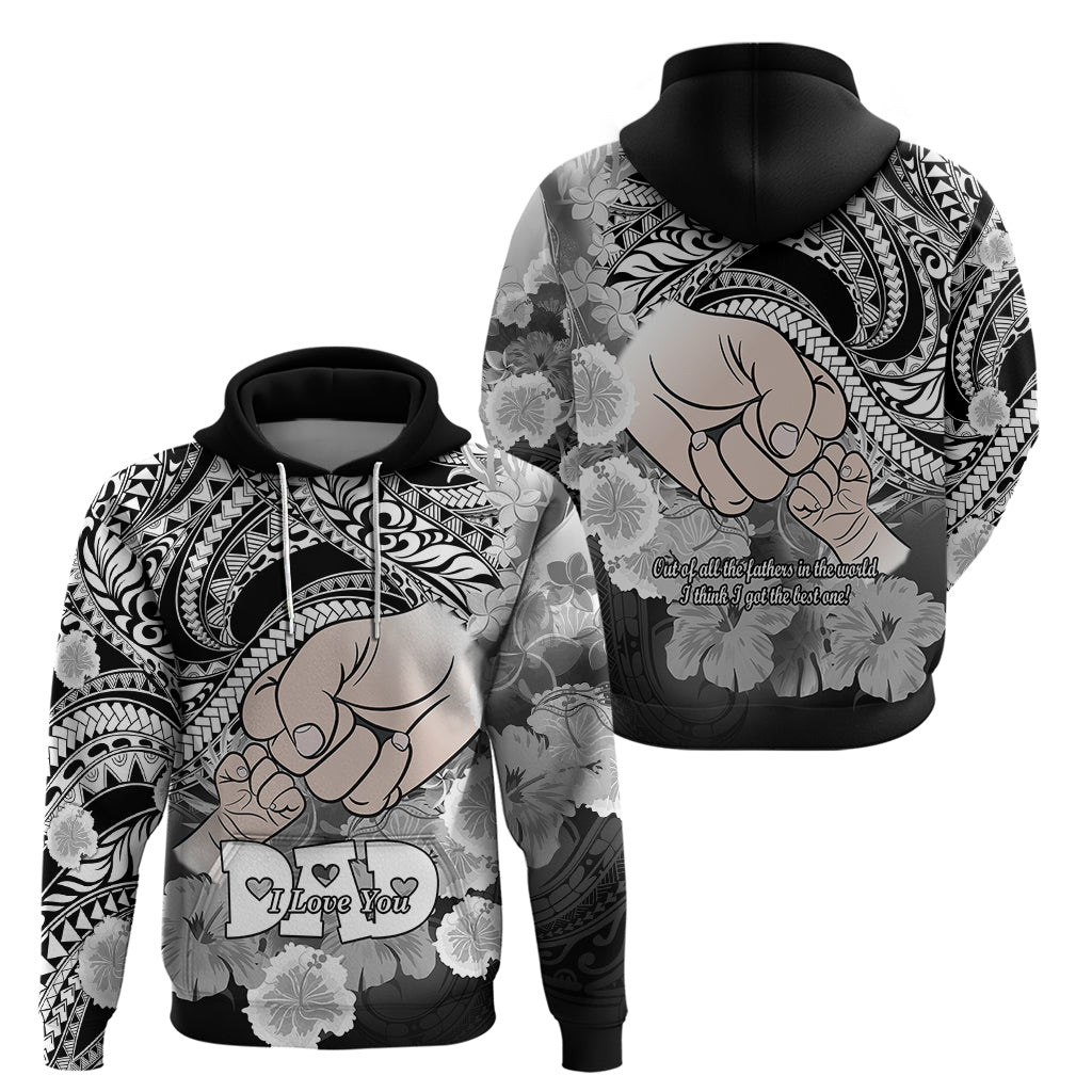 Polynesian Pride Happy Father Day Hoodie I Love You Dad - Polynesian Tribal Black - Wonder Print Shop