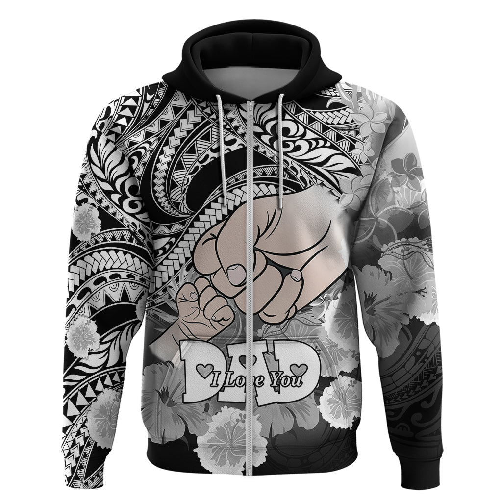 Polynesian Pride Happy Father Day Hoodie I Love You Dad - Polynesian Tribal Black - Wonder Print Shop