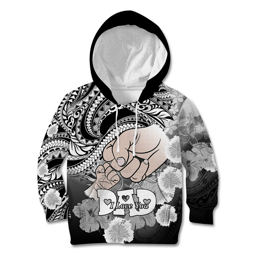 Polynesian Pride Happy Father Day Kid Hoodie I Love You Dad - Polynesian Tribal Black - Wonder Print Shop