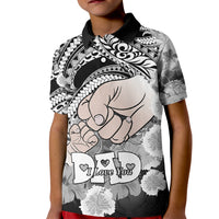 Polynesian Pride Happy Father Day Polo Shirt for Kid I Love You Dad Polynesian Tribal Black - Wonder Print Shop