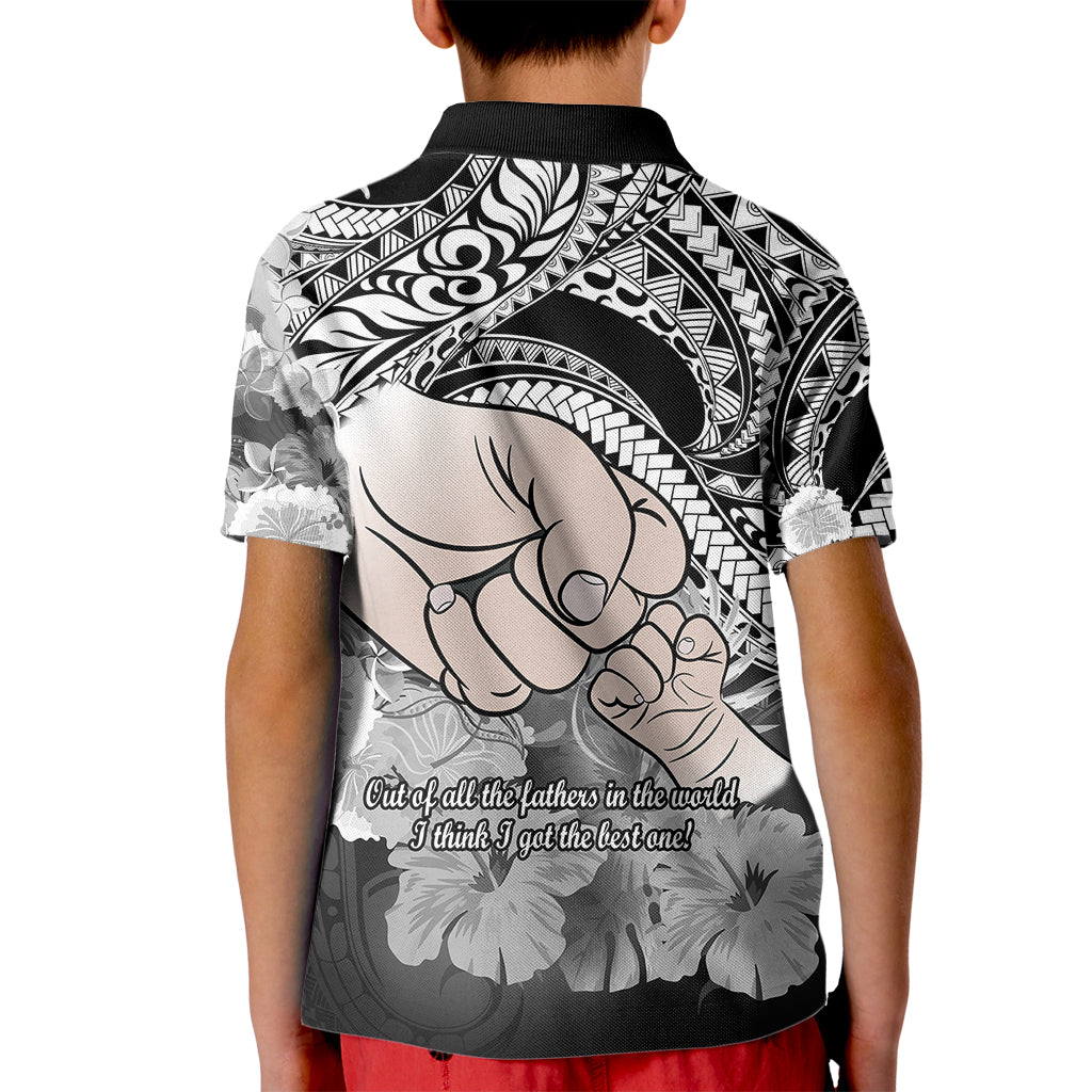 Polynesian Pride Happy Father Day Polo Shirt for Kid I Love You Dad Polynesian Tribal Black - Wonder Print Shop