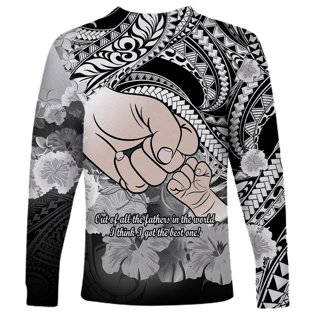 Polynesian Pride Happy Father Day Long Sleeve Shirt I Love You Dad - Polynesian Tribal Black - Wonder Print Shop