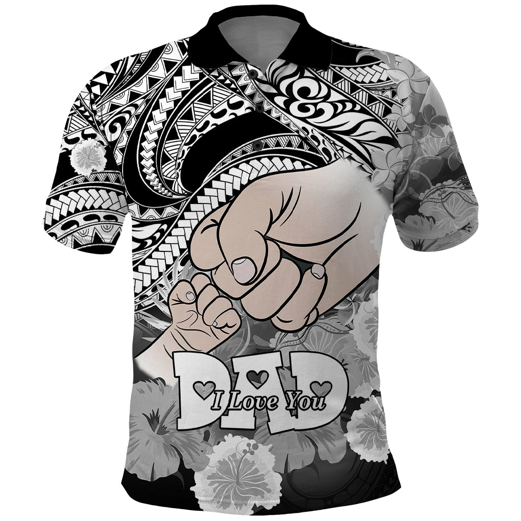 Polynesian Pride Happy Father Day Polo Shirt I Love You Dad Polynesian Tribal Black - Wonder Print Shop