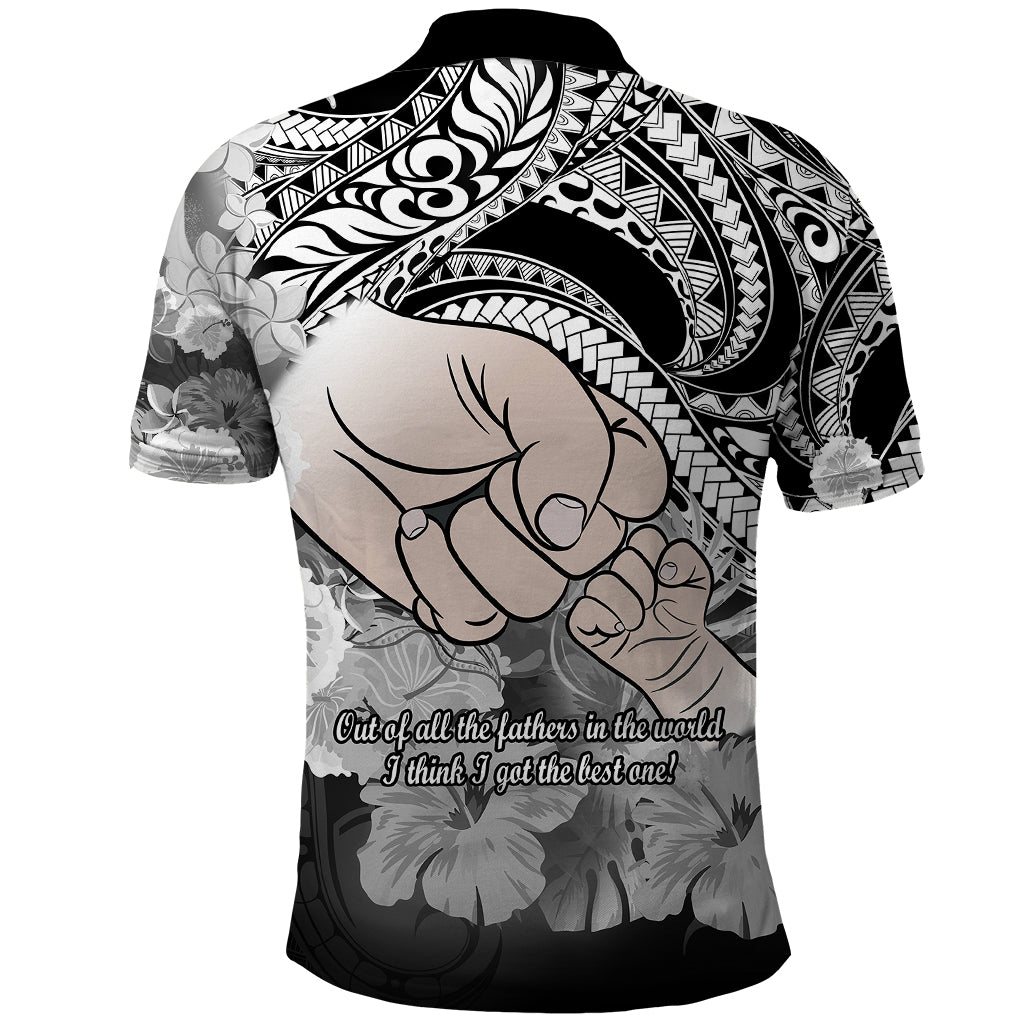 Polynesian Pride Happy Father Day Polo Shirt I Love You Dad Polynesian Tribal Black - Wonder Print Shop