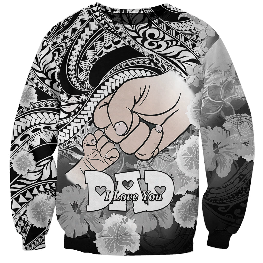 Polynesian Pride Happy Father Day Sweatshirt I Love You Dad - Polynesian Tribal Black - Wonder Print Shop
