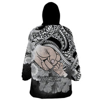 Polynesian Pride Happy Father Day Wearable Blanket Hoodie I Love You Dad - Polynesian Tribal Black - Wonder Print Shop
