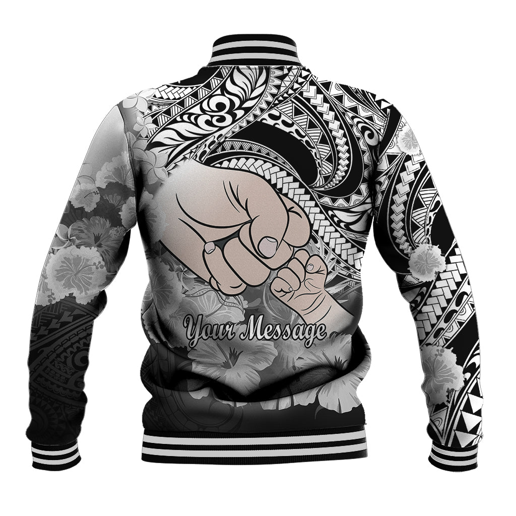Personalised Polynesian Pride Happy Father Day Baseball Jacket I Love You Dad - Polynesian Tribal Black LT9 - Wonder Print Shop