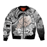 Personalised Polynesian Pride Happy Father Day Bomber Jacket I Love You Dad - Polynesian Tribal Black LT9 - Wonder Print Shop