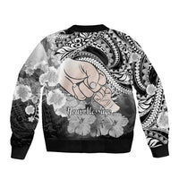 Personalised Polynesian Pride Happy Father Day Bomber Jacket I Love You Dad - Polynesian Tribal Black LT9 - Wonder Print Shop