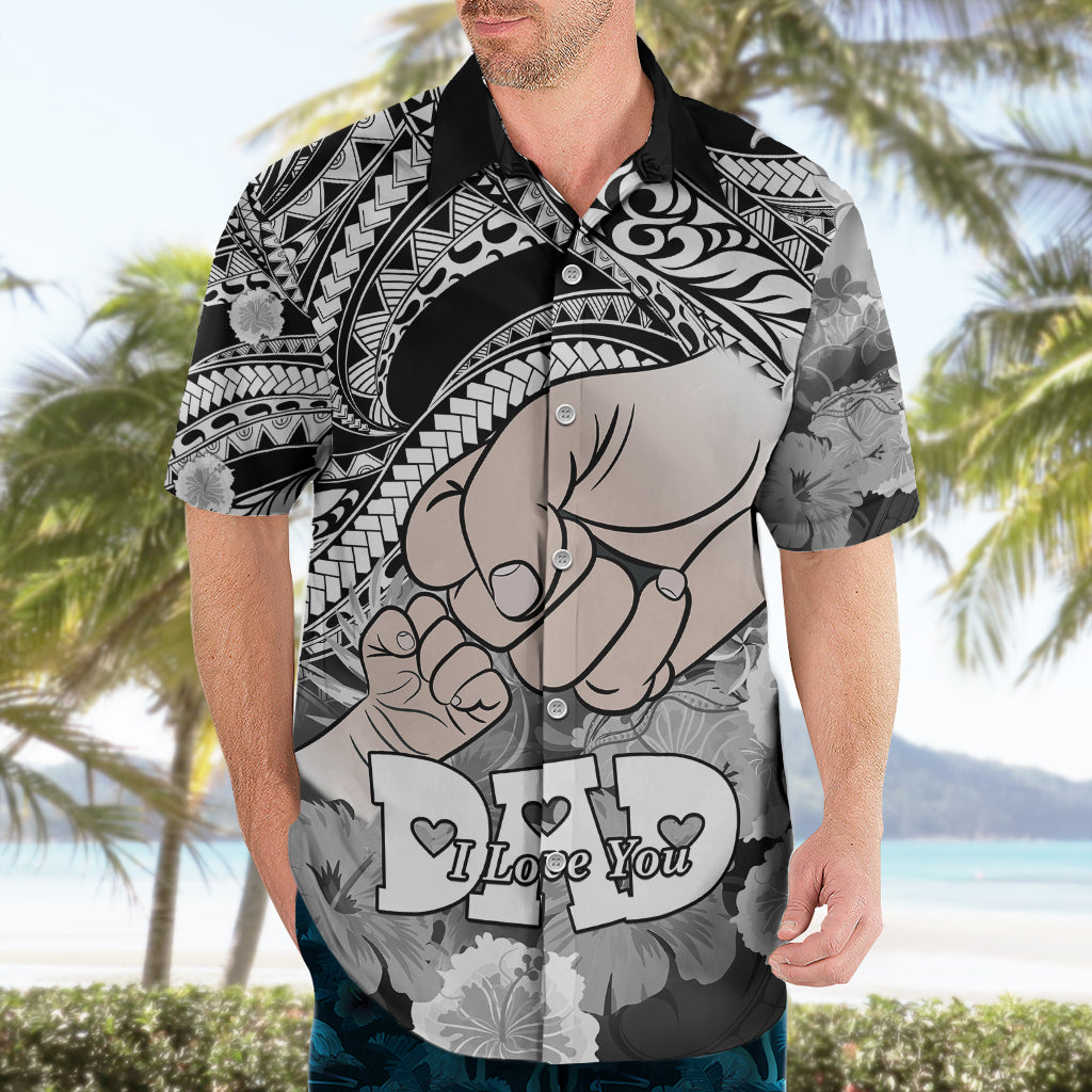 Personalised Polynesian Pride Happy Father Day Hawaiian Shirt I Love You Dad - Polynesian Tribal Black - Wonder Print Shop