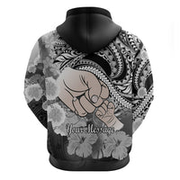 Personalised Polynesian Pride Happy Father Day Hoodie I Love You Dad - Polynesian Tribal Black - Wonder Print Shop