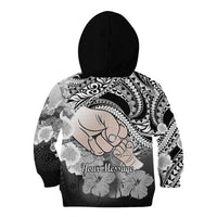 Personalised Polynesian Pride Happy Father Day Kid Hoodie I Love You Dad - Polynesian Tribal Black - Wonder Print Shop