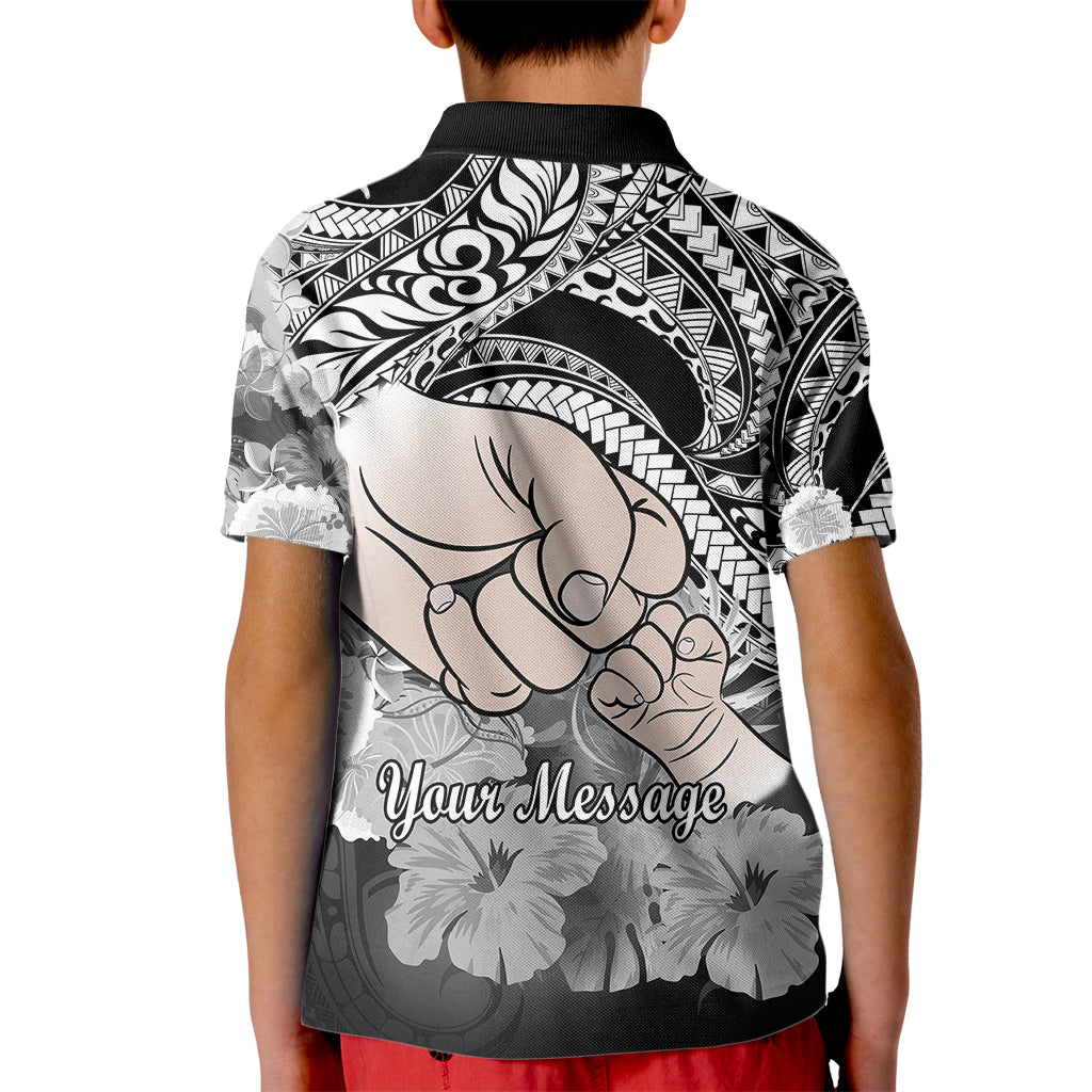 Custom Polynesian Pride Happy Father Day Polo Shirt for Kid I Love You Dad Polynesian Tribal Black - Wonder Print Shop