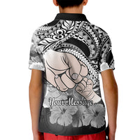 Custom Polynesian Pride Happy Father Day Polo Shirt for Kid I Love You Dad Polynesian Tribal Black - Wonder Print Shop