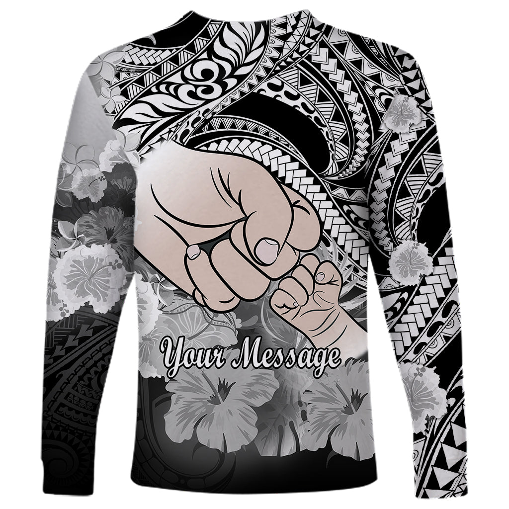 Personalised Polynesian Pride Happy Father Day Long Sleeve Shirt I Love You Dad - Polynesian Tribal Black - Wonder Print Shop