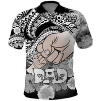 Custom Polynesian Pride Happy Father Day Polo Shirt I Love You Dad Polynesian Tribal Black - Wonder Print Shop