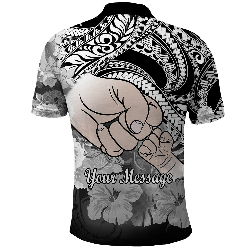 Custom Polynesian Pride Happy Father Day Polo Shirt I Love You Dad Polynesian Tribal Black - Wonder Print Shop