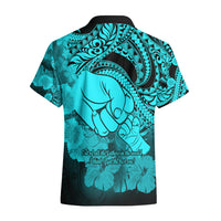 Polynesian Pride Happy Father Day Hawaiian Shirt I Love You Dad - Polynesian Tribal Aqua - Wonder Print Shop