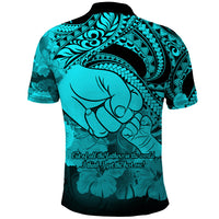 Polynesian Pride Happy Father Day Polo Shirt I Love You Dad Polynesian Tribal Aqua - Wonder Print Shop