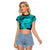 Polynesian Pride Happy Father Day Raglan Cropped T Shirt I Love You Dad - Polynesian Tribal Aqua - Wonder Print Shop