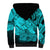 Personalised Polynesian Pride Happy Father Day Sherpa Hoodie I Love You Dad - Polynesian Tribal Aqua - Wonder Print Shop