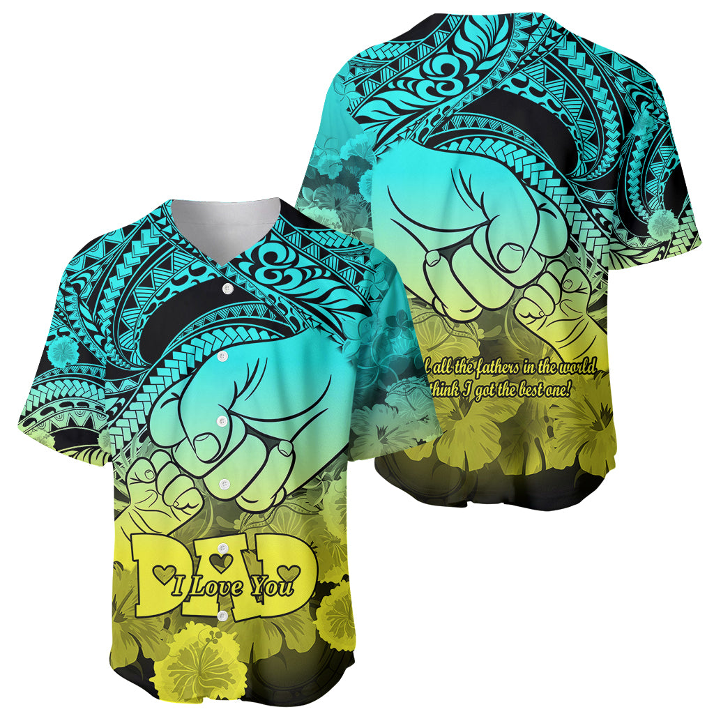 Polynesian Pride Happy Father Day Baseball Jersey I Love You Dad - Polynesian Tribal Gradient 1 LT9 - Wonder Print Shop