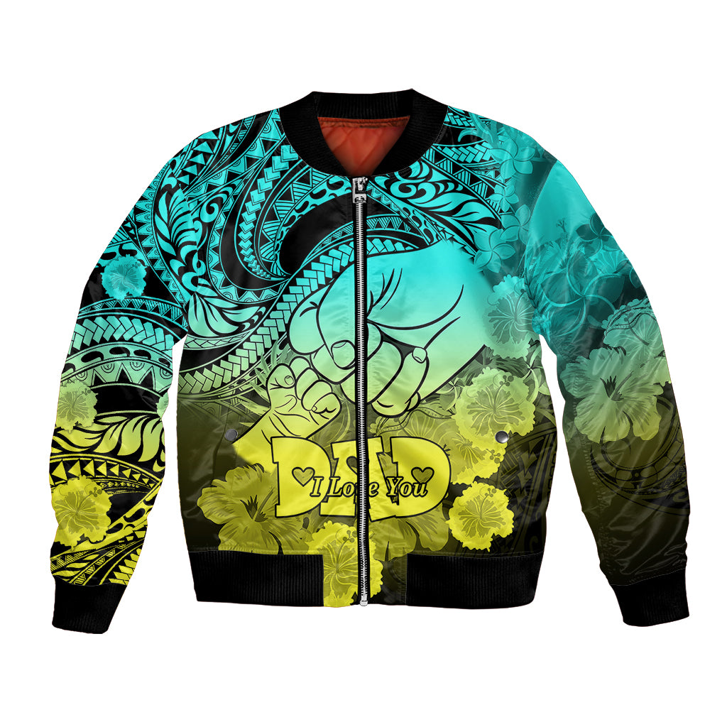 Polynesian Pride Happy Father Day Bomber Jacket I Love You Dad - Polynesian Tribal Gradient 1 LT9 - Wonder Print Shop