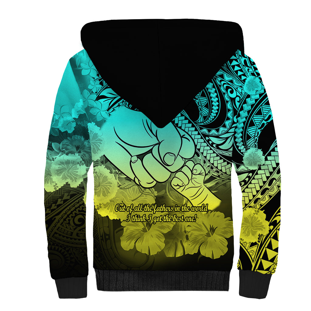 Polynesian Pride Happy Father Day Sherpa Hoodie I Love You Dad - Polynesian Tribal Gradient 1 - Wonder Print Shop