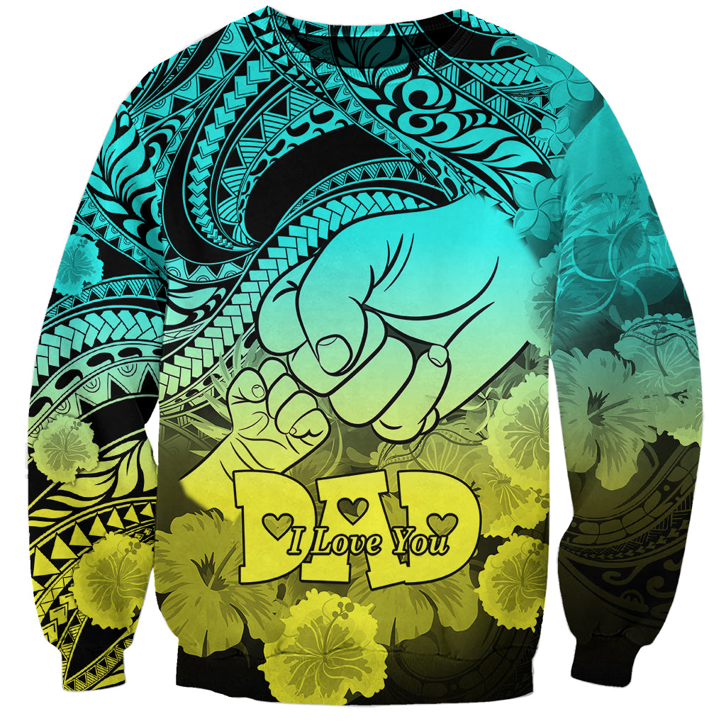 Polynesian Pride Happy Father Day Sweatshirt I Love You Dad - Polynesian Tribal Gradient 1 - Wonder Print Shop
